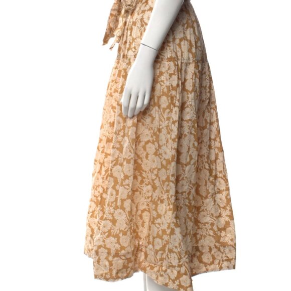 THE GREAT. Highland Skirt in Oat Wild Brush Floral - Picture 4 of 4